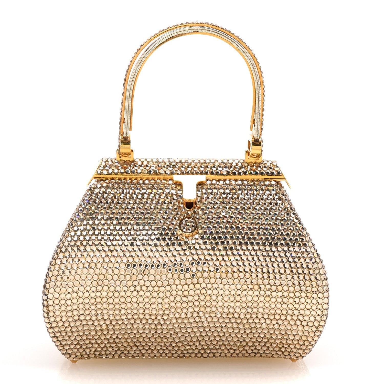 Swarovski Crystal Minaudiere Clutch Gold