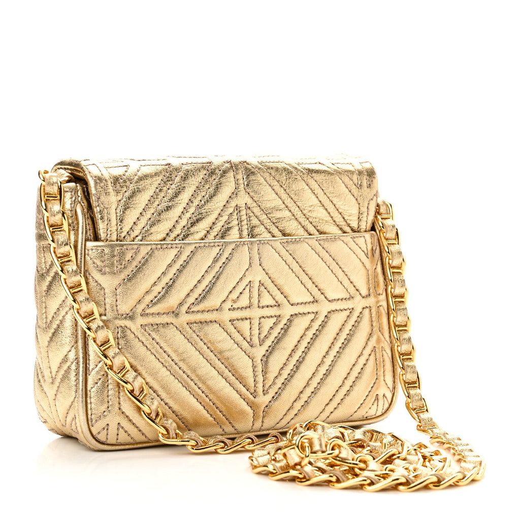 Metallic Nappa Mosaico Pattina Crossbody Platino