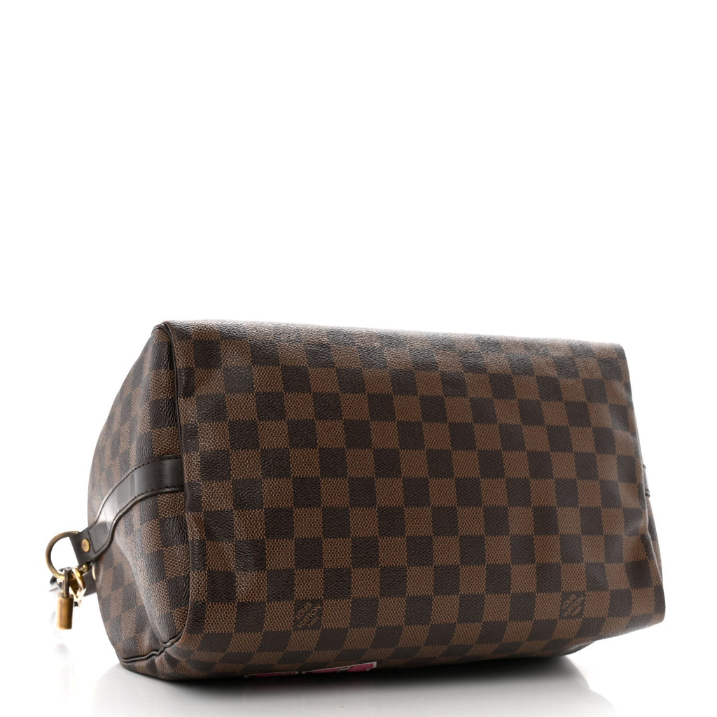 Damier Ebene Patches Speedy Bandouliere 30