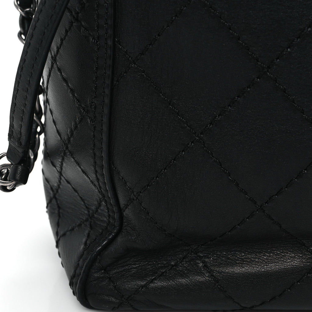 Calfskin CC Pocket Tote Black