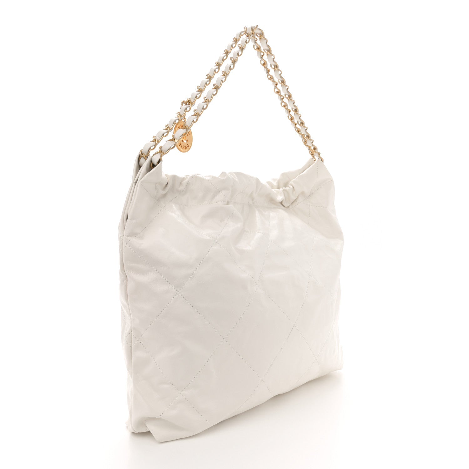 Calfskin Quilted Chanel 22 White