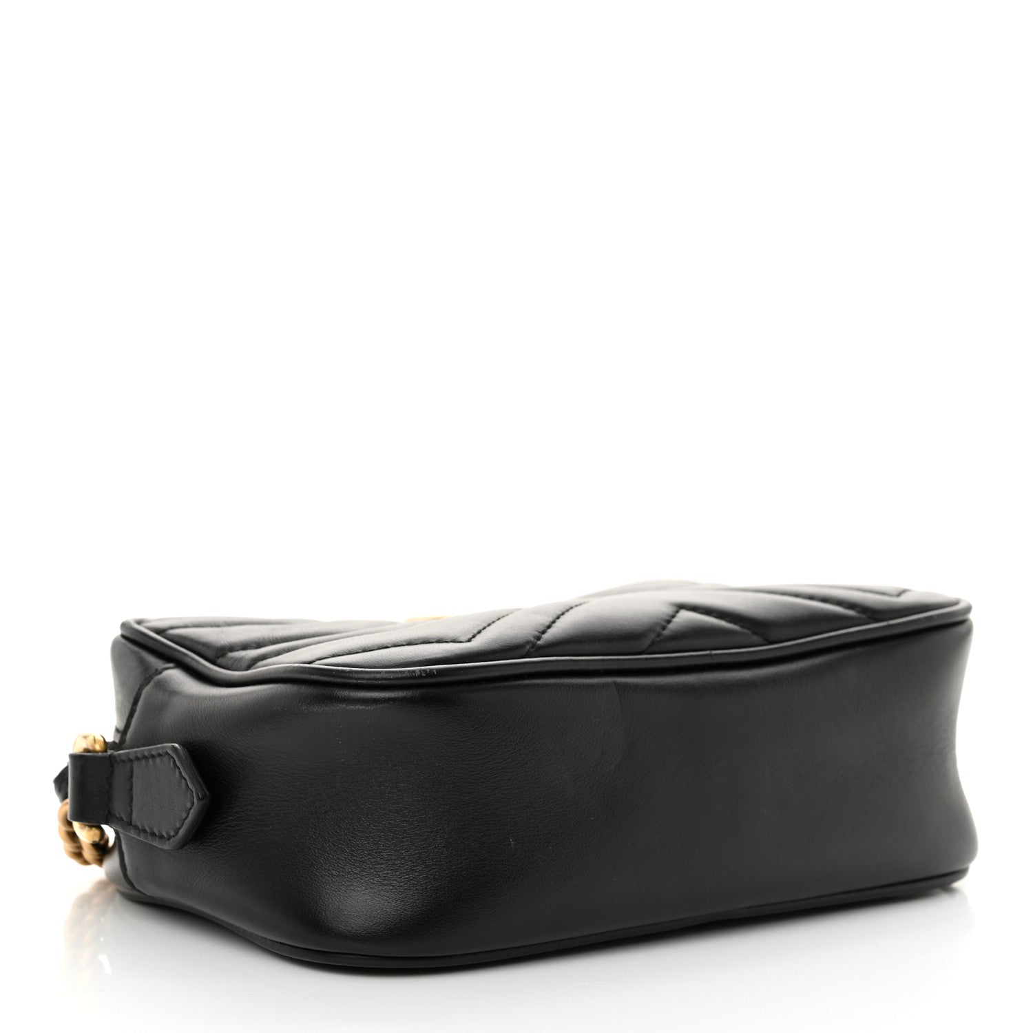 Calfskin Matelasse Mini GG Marmont Chain Shoulder Bag Black