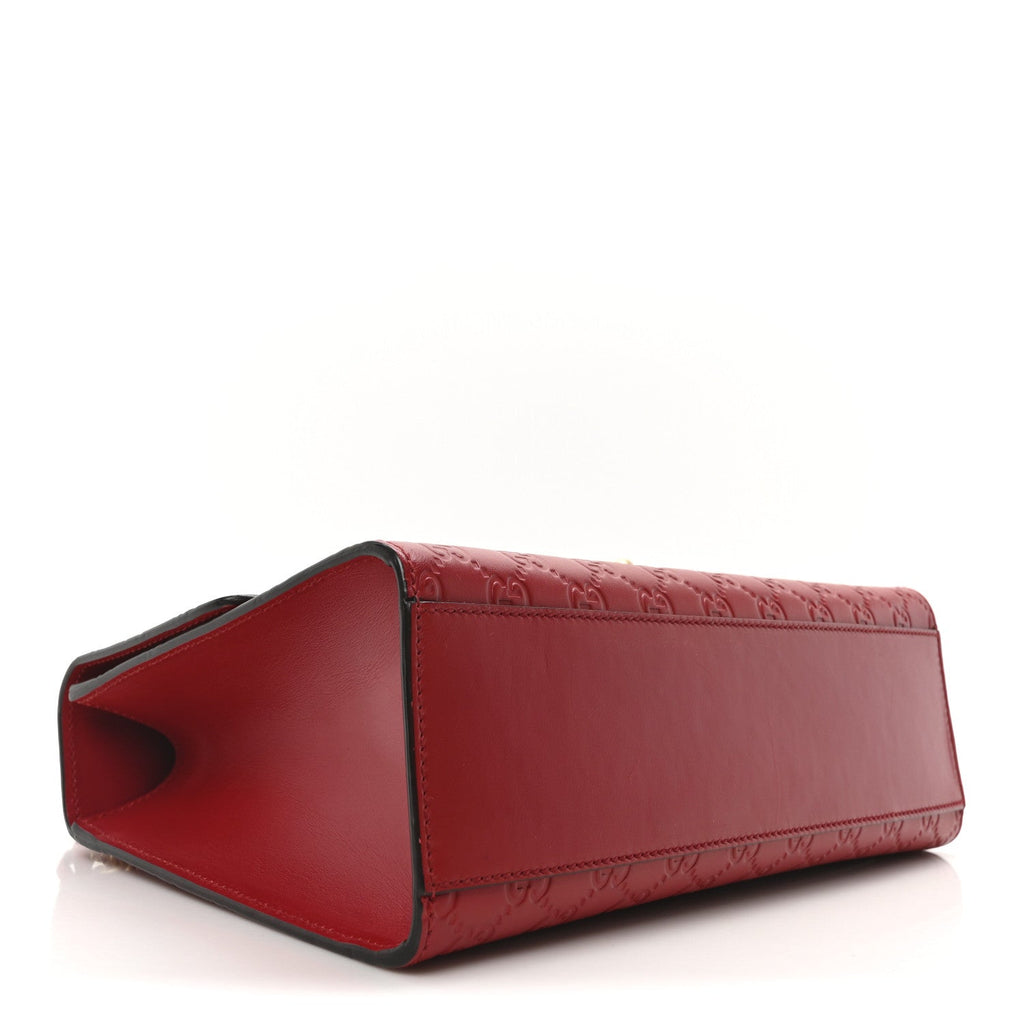 Guccissima Medium Padlock Shoulder Bag Hibiscus Red