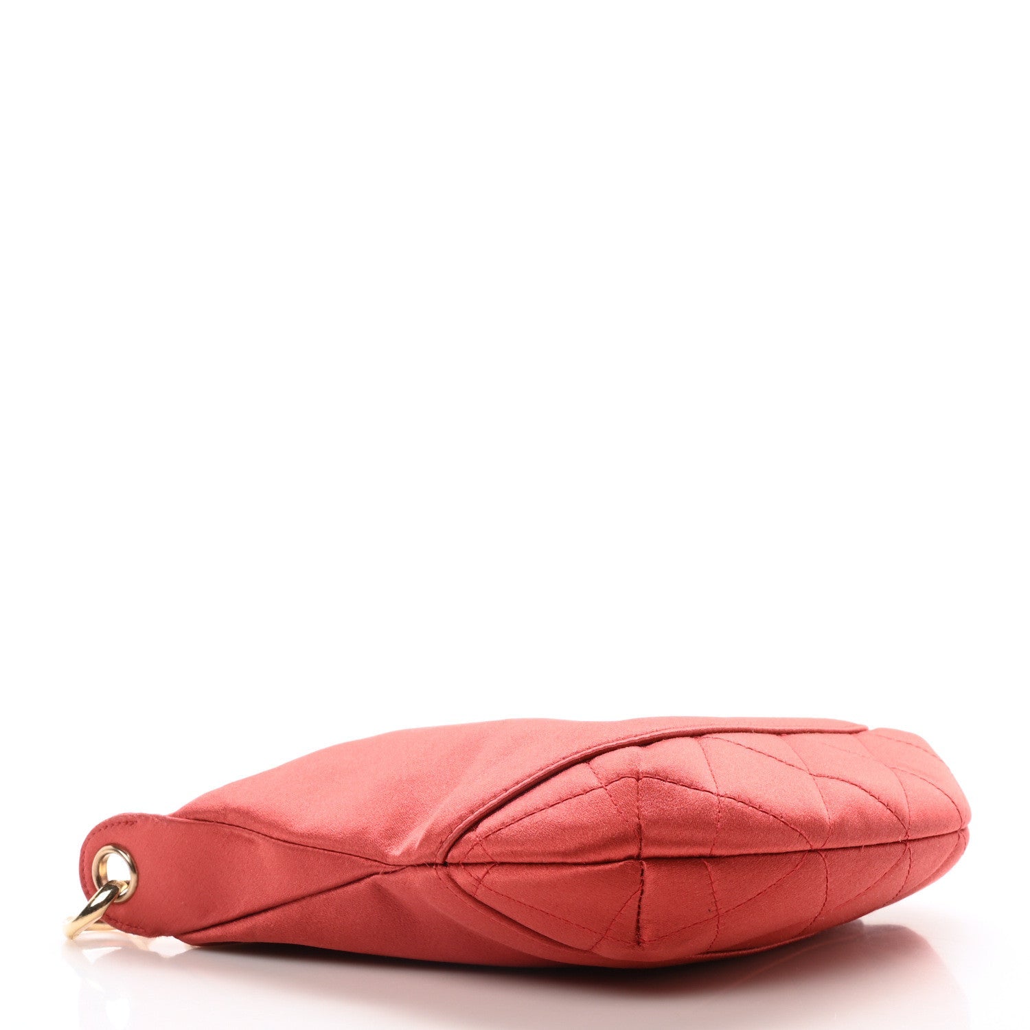 Satin Quilted CC Chain Hobo Red