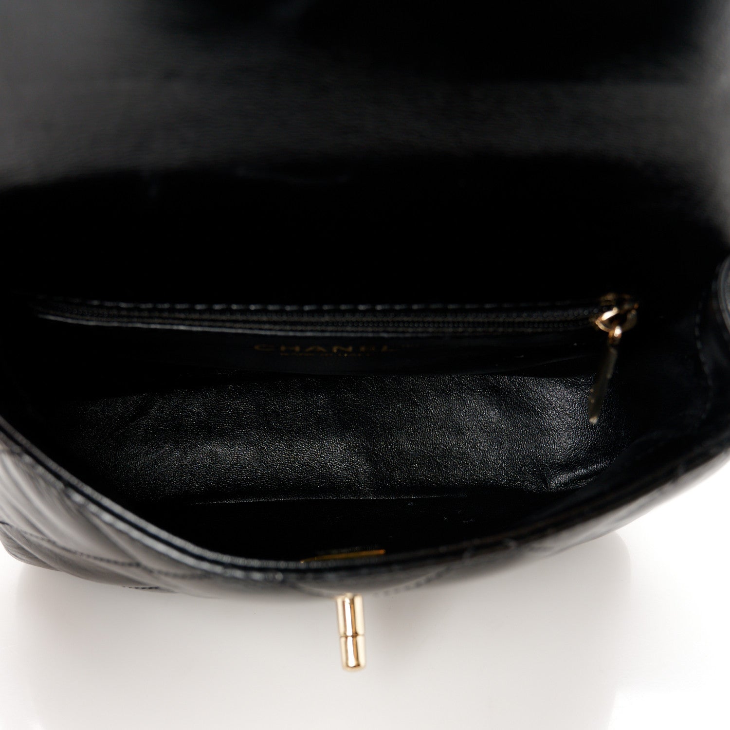 Shiny Lambskin Quilted Mini Coco Trip Flap Bag Black