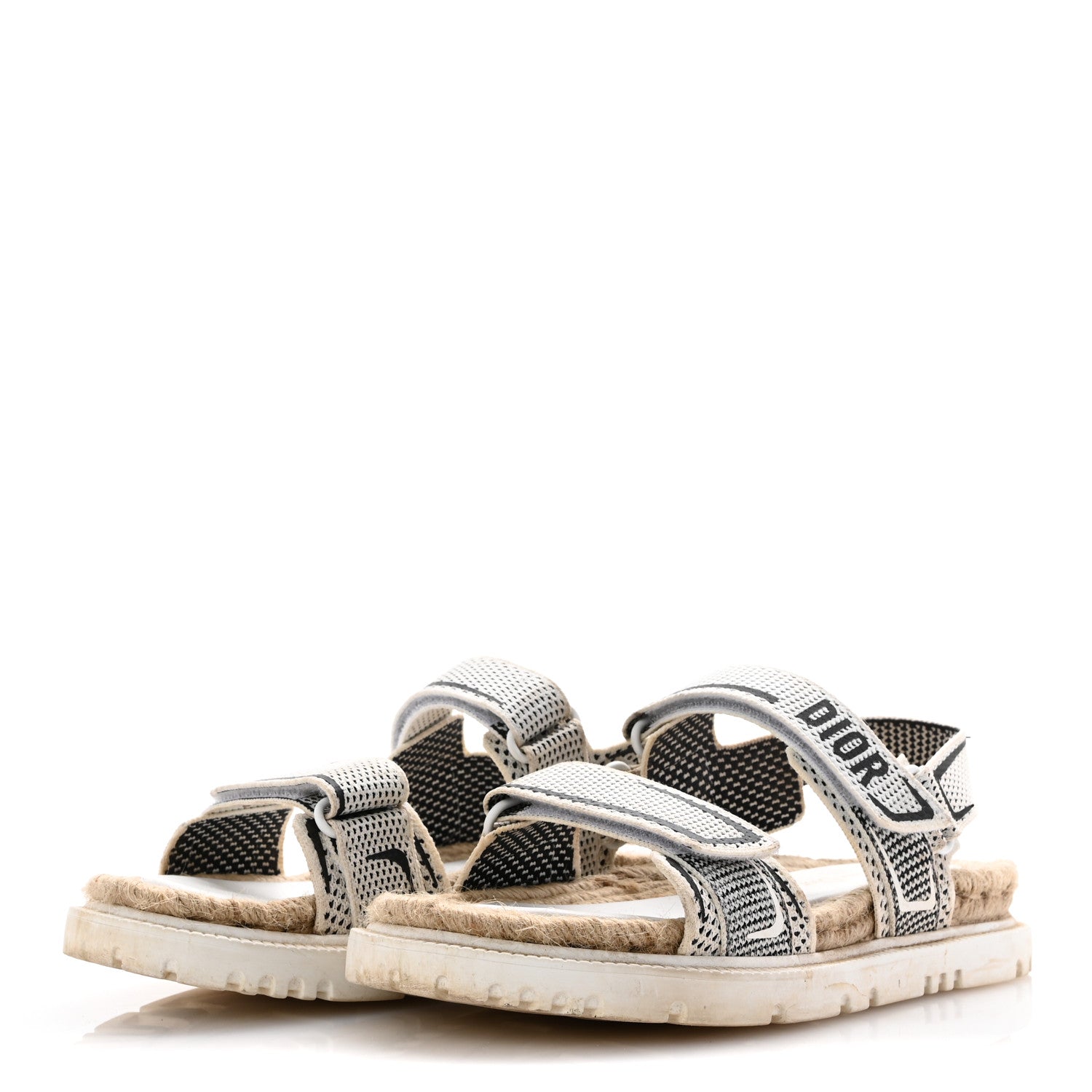 Technical Knit Jute Dioract 10mm Sandals 39.5 White Black