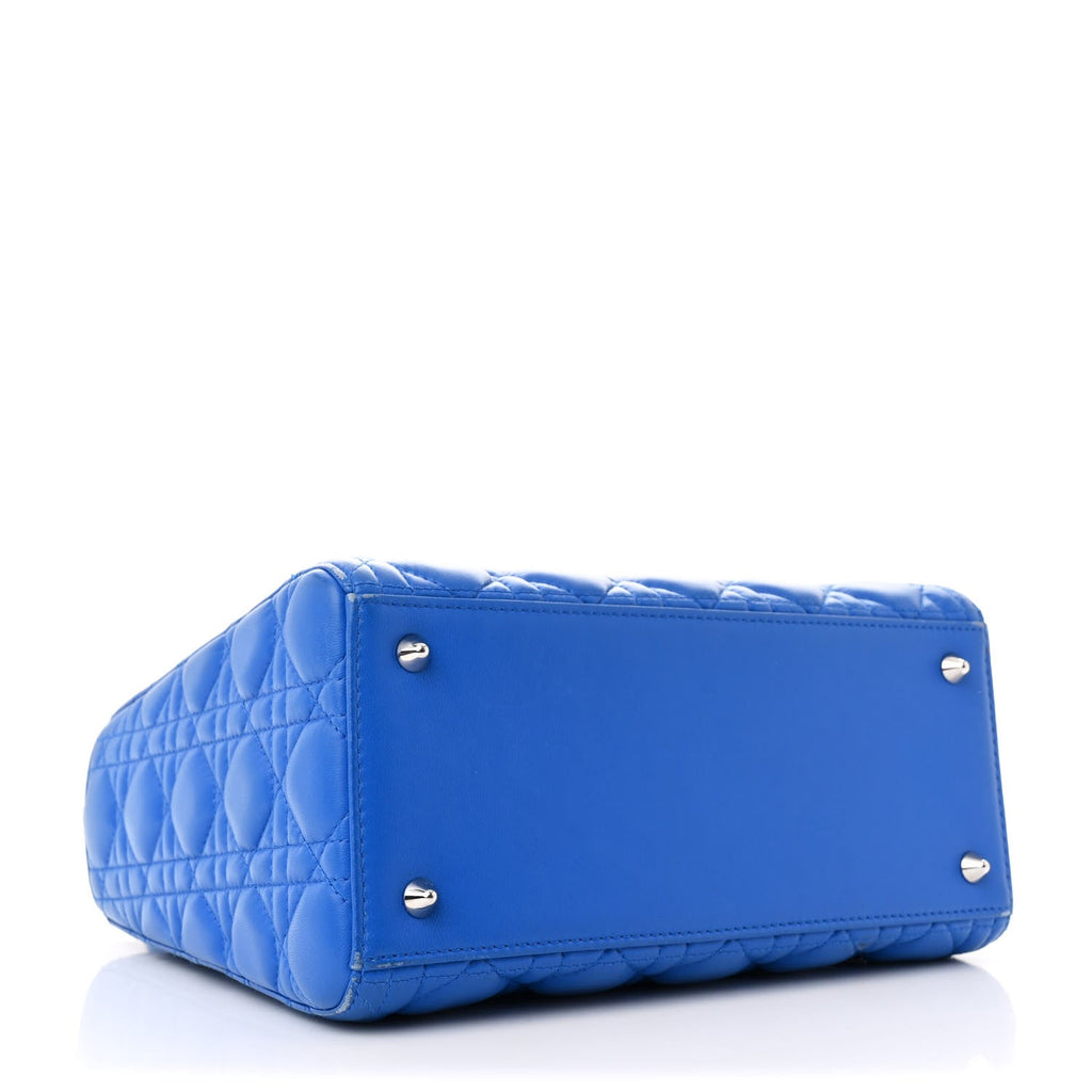 Lambskin Cannage Medium Lady Dior Blue