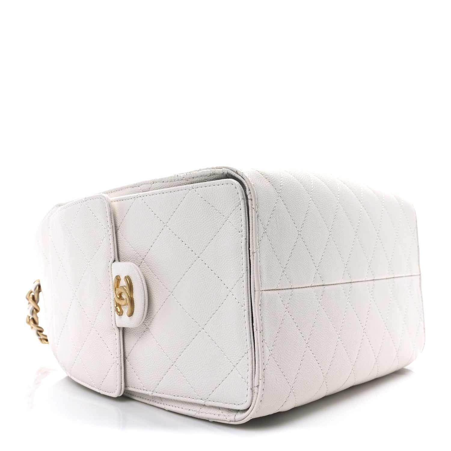 Caviar Quilted Small Chanel 25 Handbag White