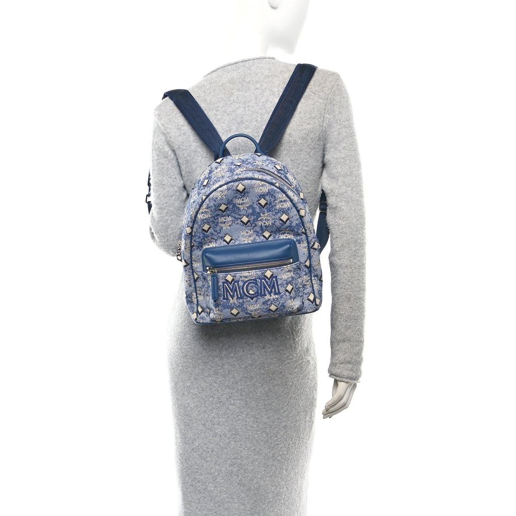 Jacquard Monogram Small Backpack Blue