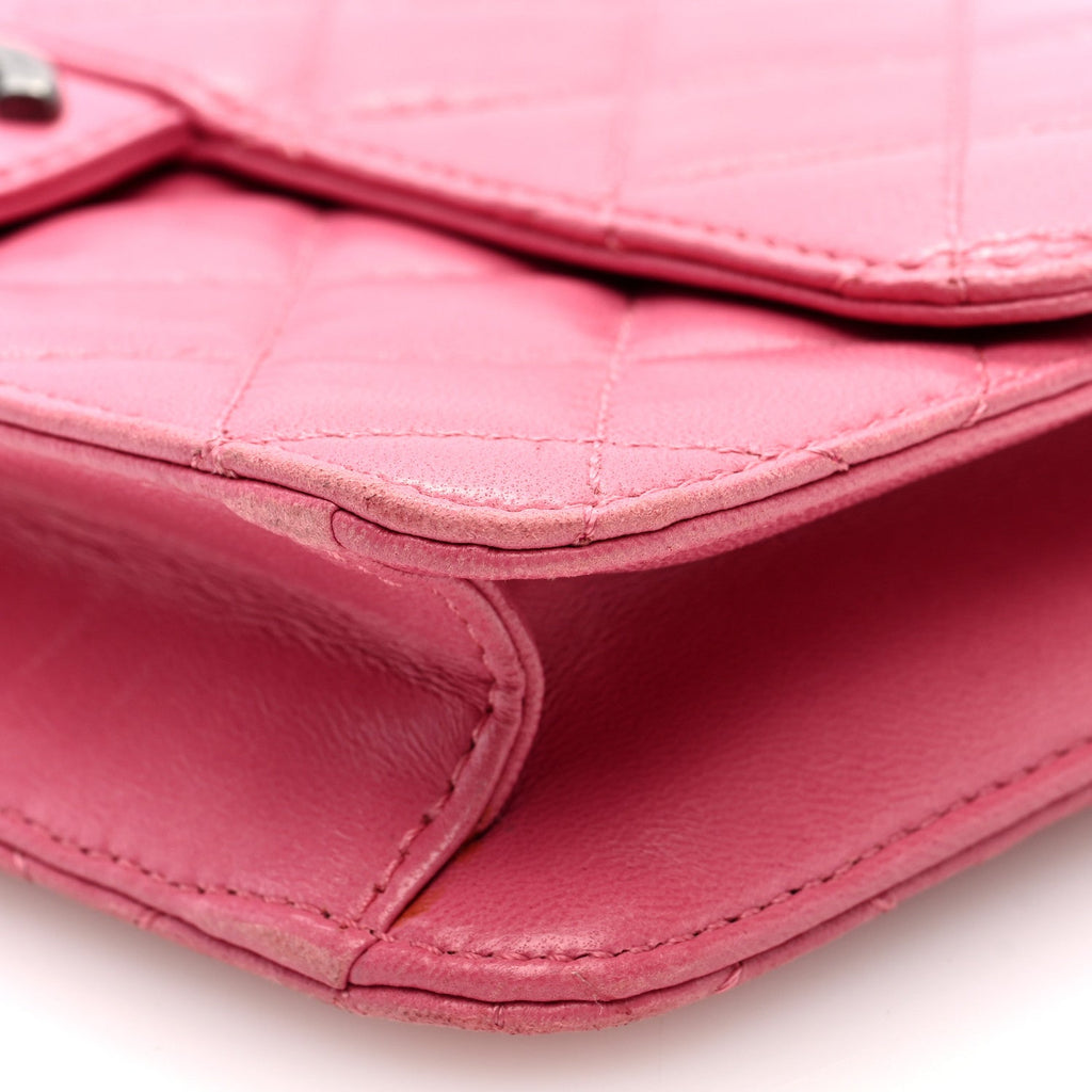 Lambskin Quilted Medium Crossing Times Flap Pink