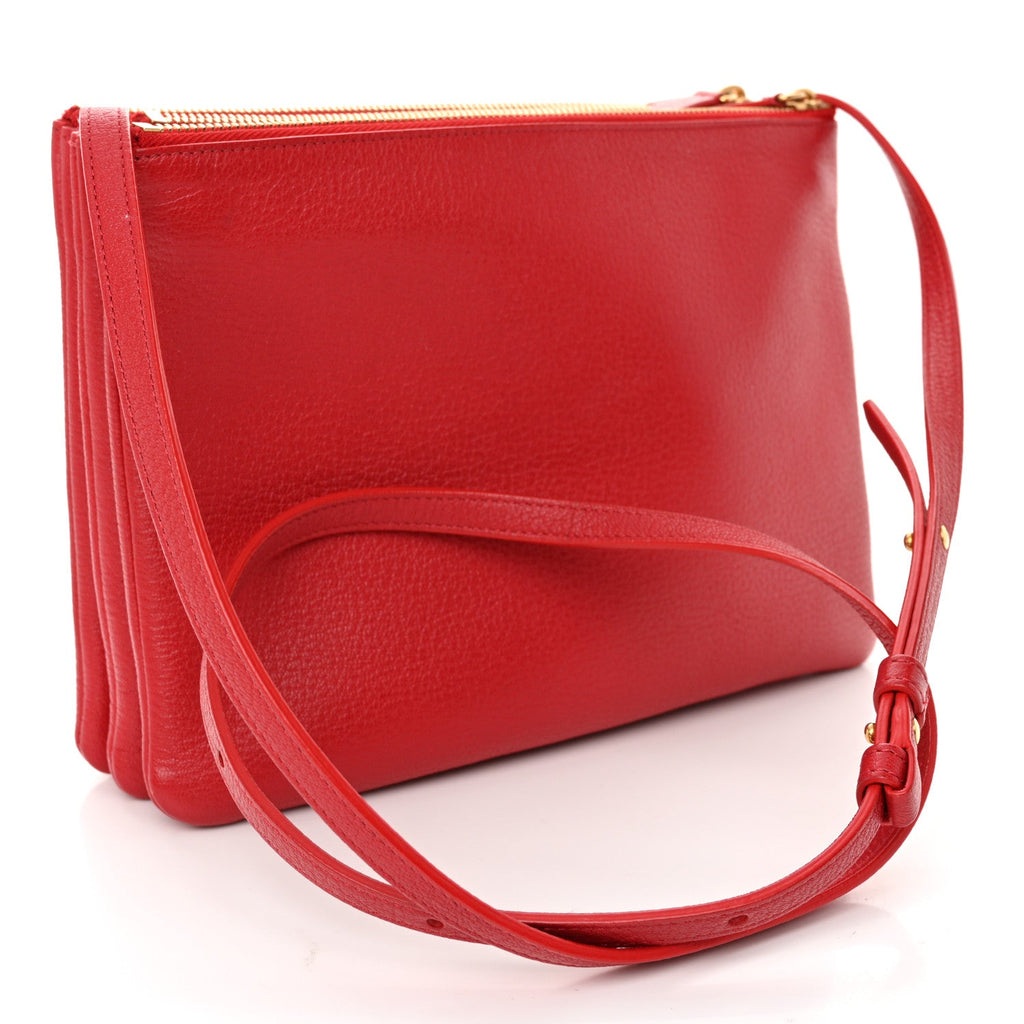 Lambskin Large Trio Crossbody Bag Red