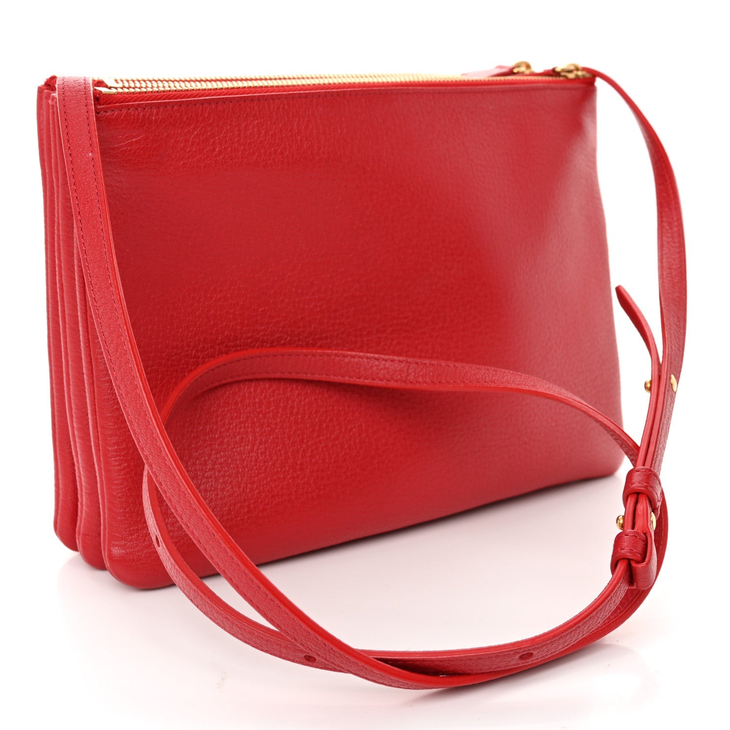 Lambskin Large Trio Crossbody Bag Red