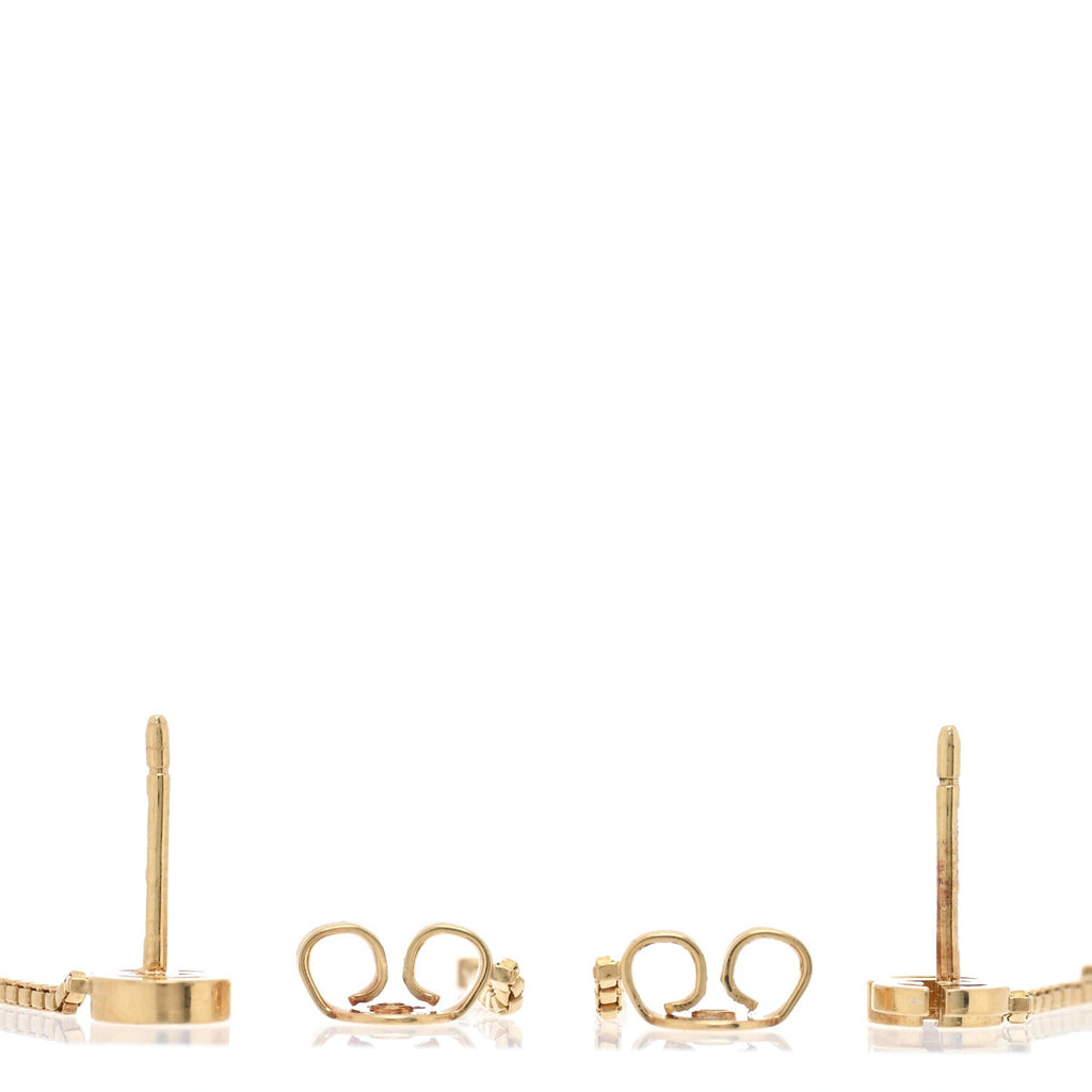 18K Yellow Gold Running G Drop Chain Earrings