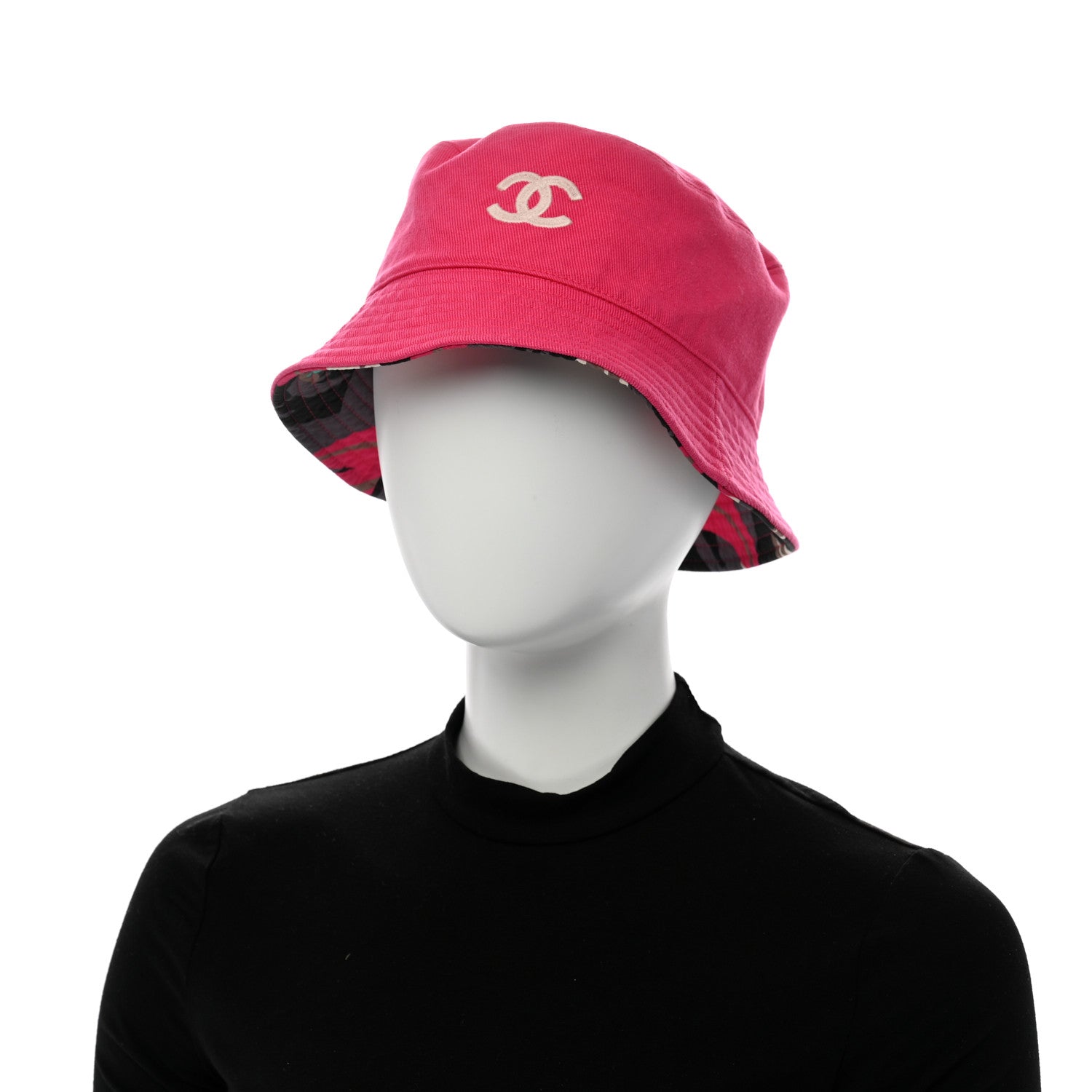 Canvas Reversible CC Bucket Hat Fuchsia