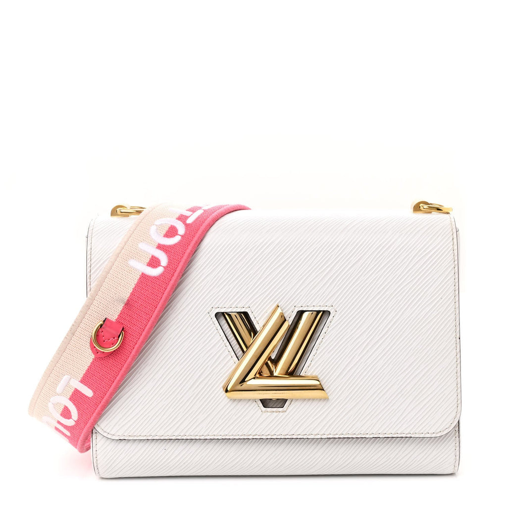 Epi Twist Shoulder Bag MM White Pink
