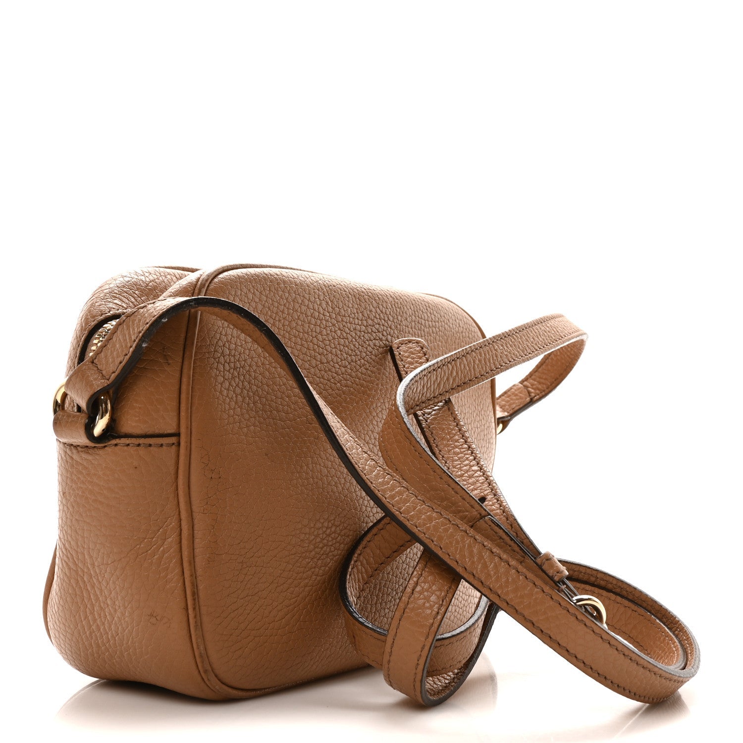 Pebbled Calfskin Small Soho Disco Bag Camelia