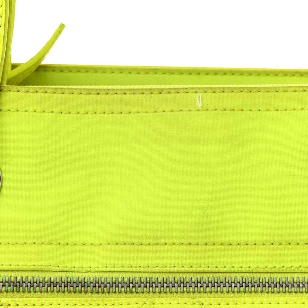 Coated Canvas Quilted Large Paris Biarritz Tote Neon Yellow