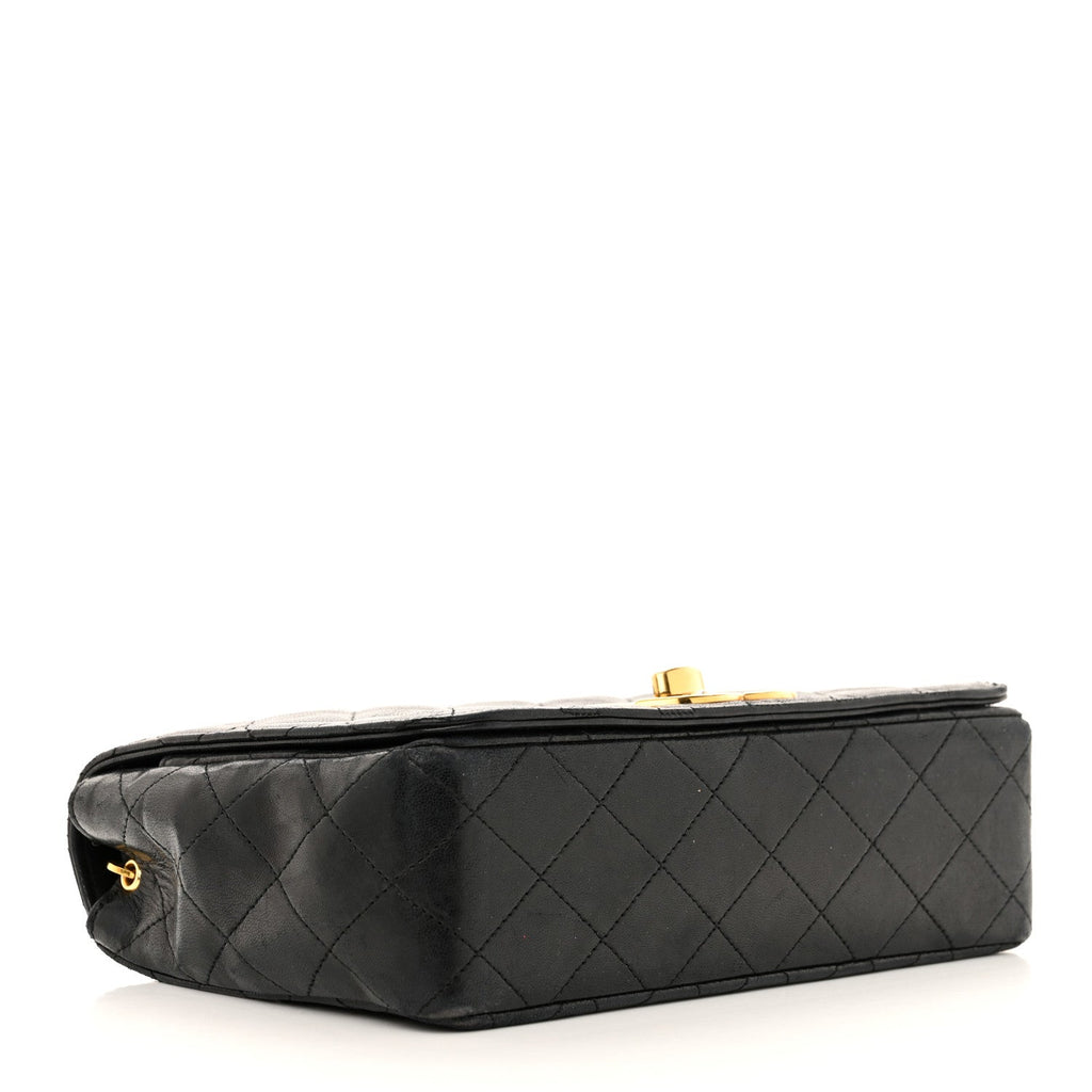 Lambskin Quilted XL CC Small Single Flap Black