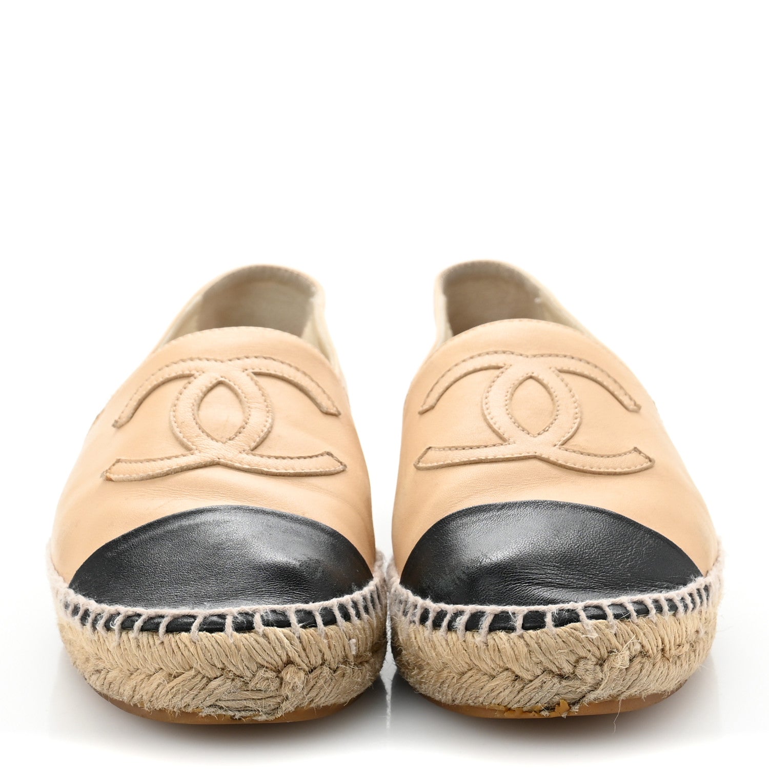 Lambskin CC Espadrilles 39 Beige Black
