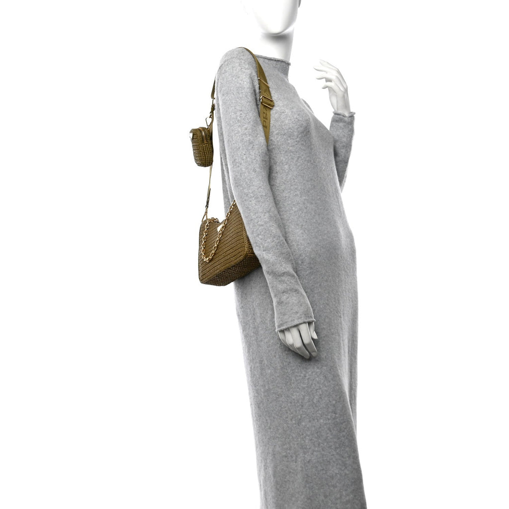 Yarn Raffia Effect Crochet Re-Edition 2005 Shoulder Bag Olive Green