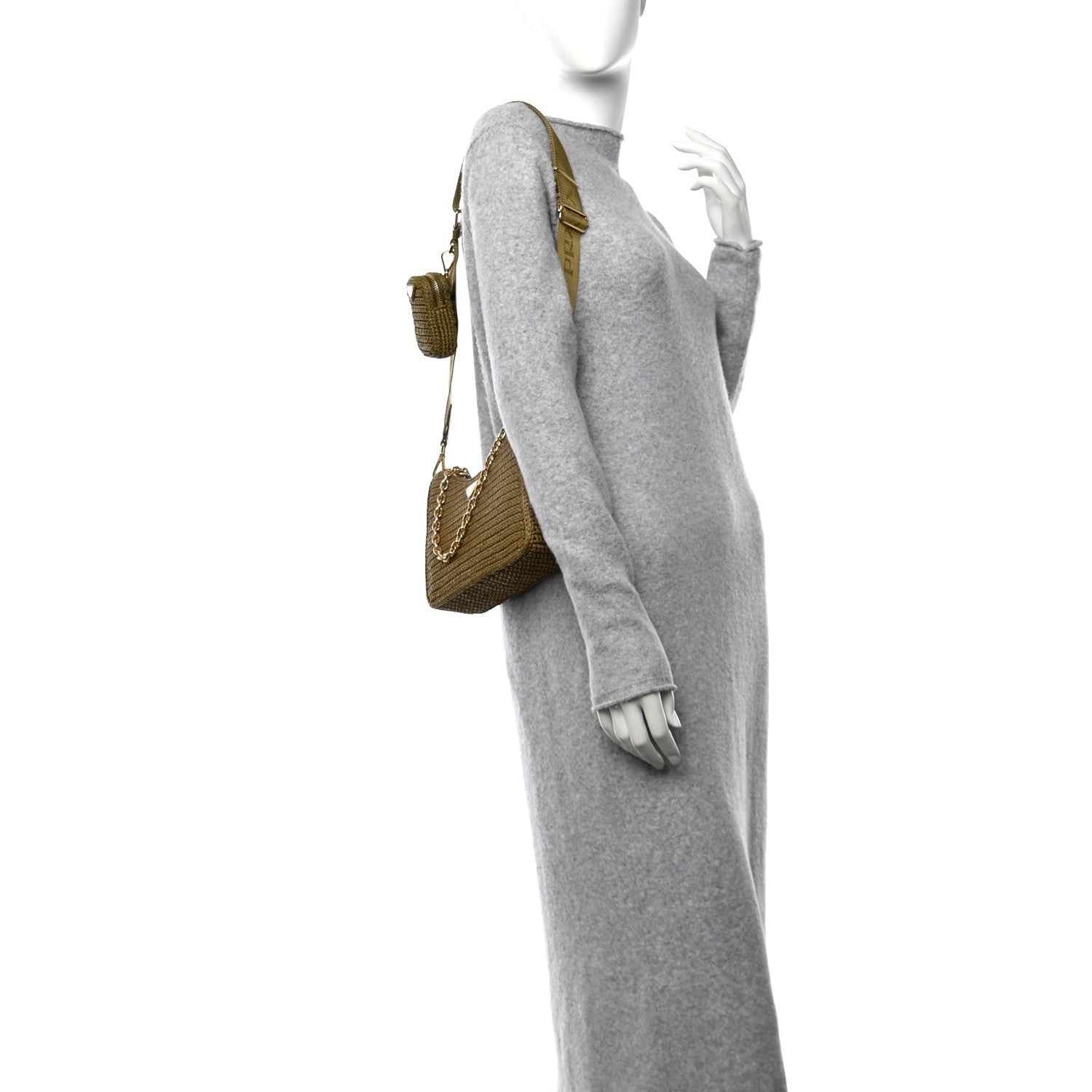 Yarn Raffia Effect Crochet Re-Edition 2005 Shoulder Bag Olive Green