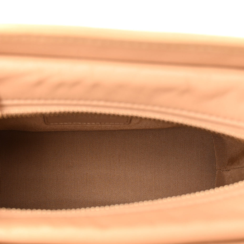 Aged Calfskin Chevron Quilted Small Gabrielle Hobo Beige