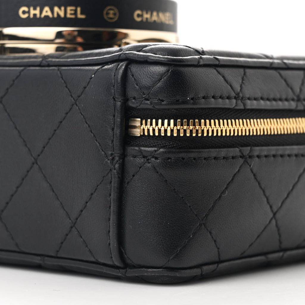 Lambskin Quilted Coco  Bag Black