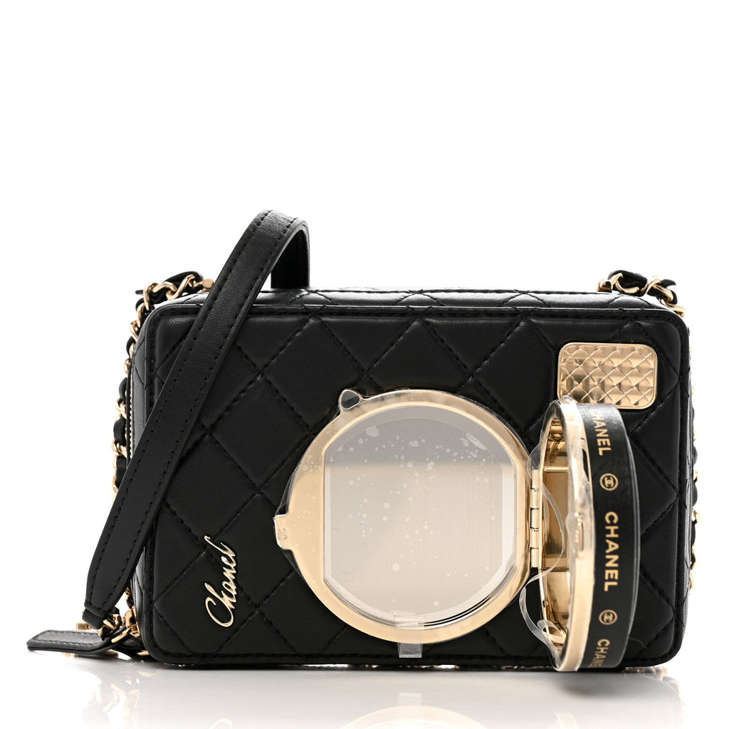 Lambskin Quilted Coco Click Bag Black