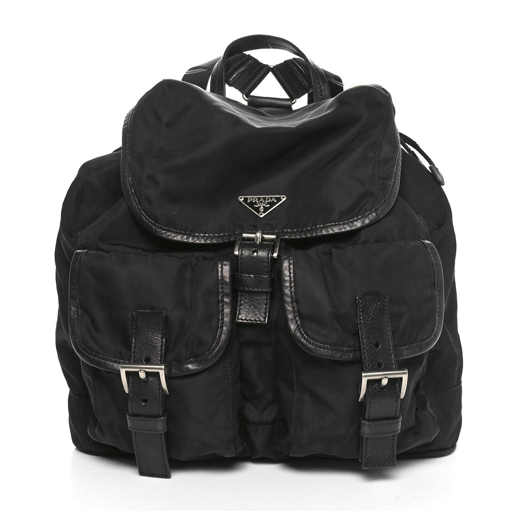 Tessuto Nylon Vela Medium Backpack Black