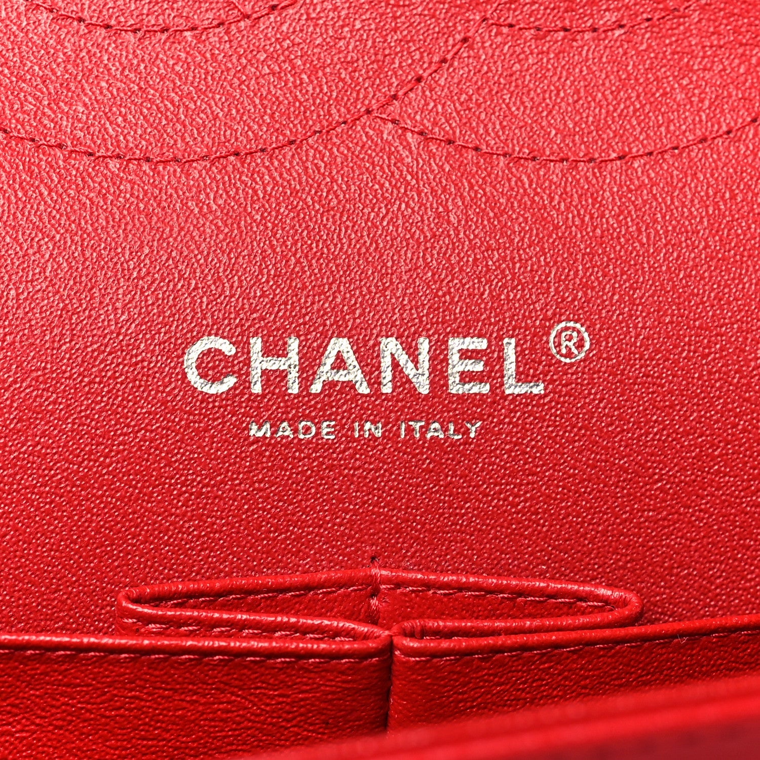 Lambskin Quilted Jumbo Double Flap Red