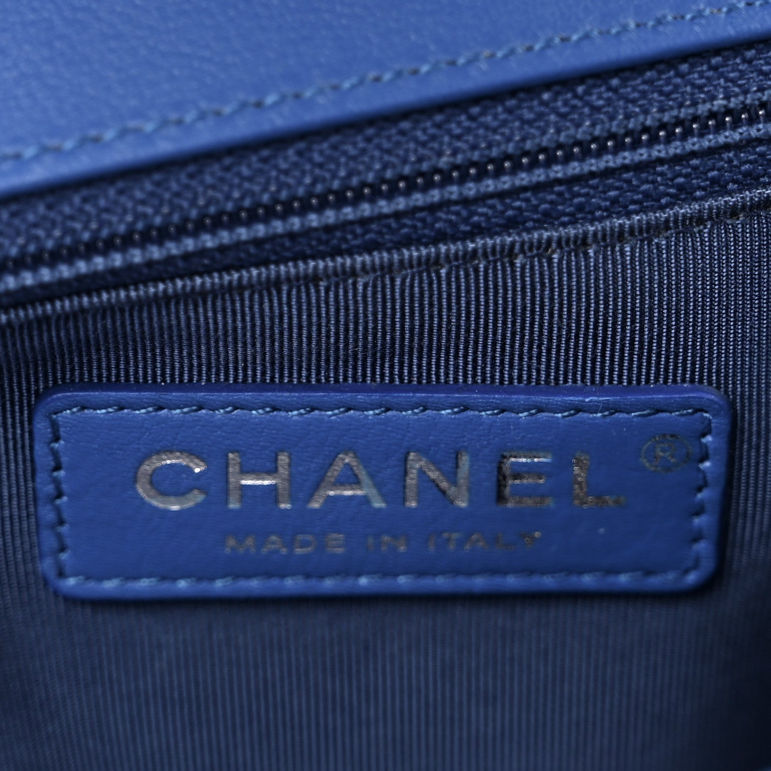 Lambskin Chevron Quilted New Medium Boy Flap Bright Blue