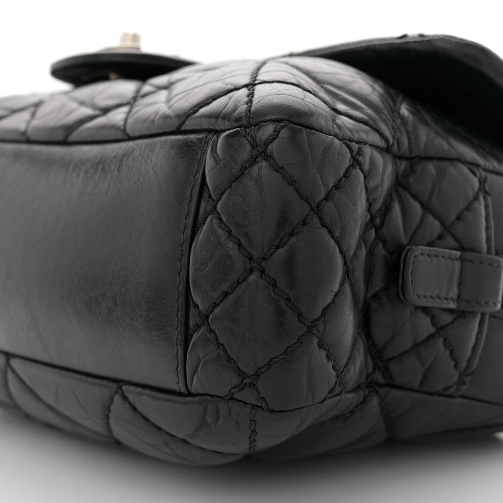 Aged Calfskin Medium New Portobello Flap Black