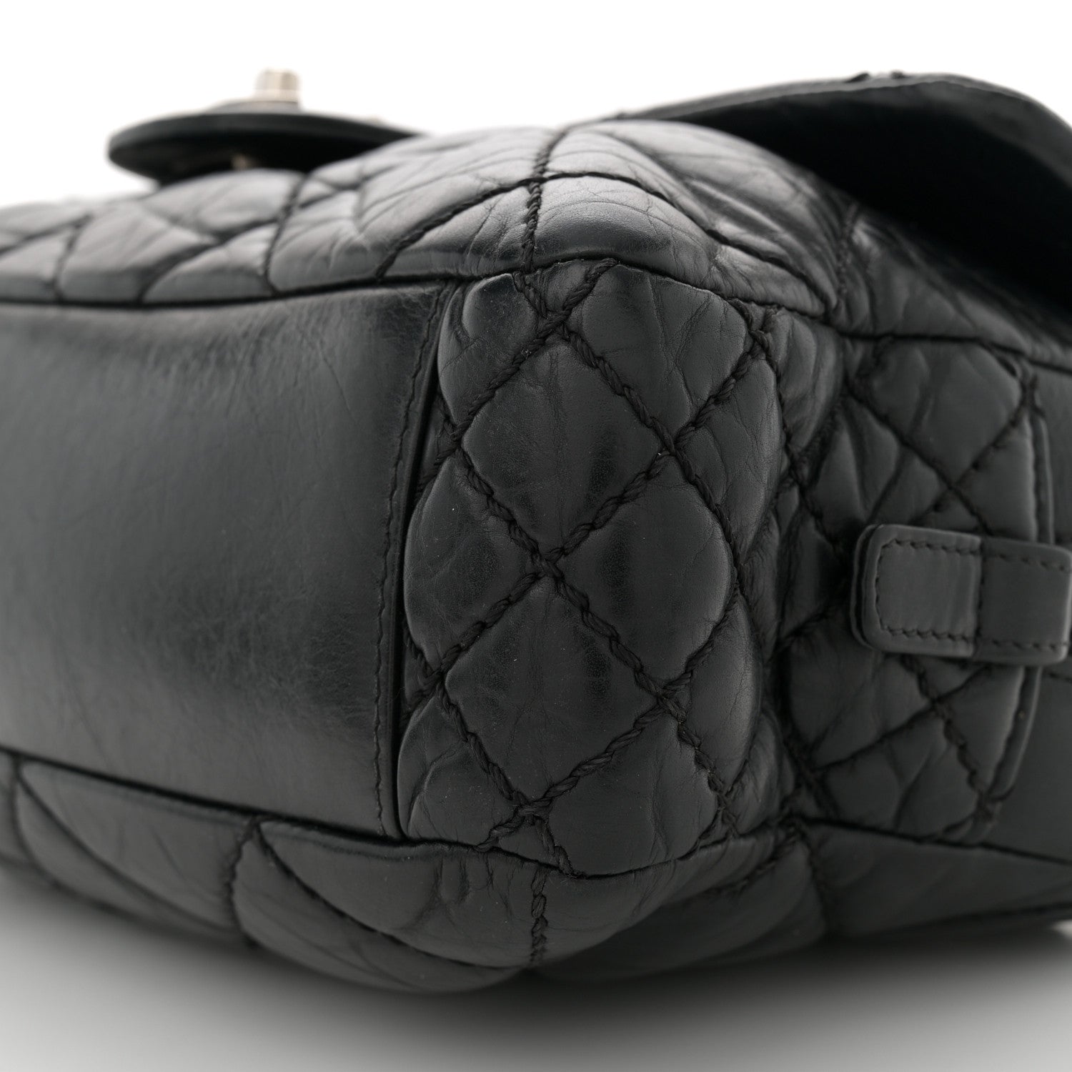 Aged Calfskin Medium New Portobello Flap Black