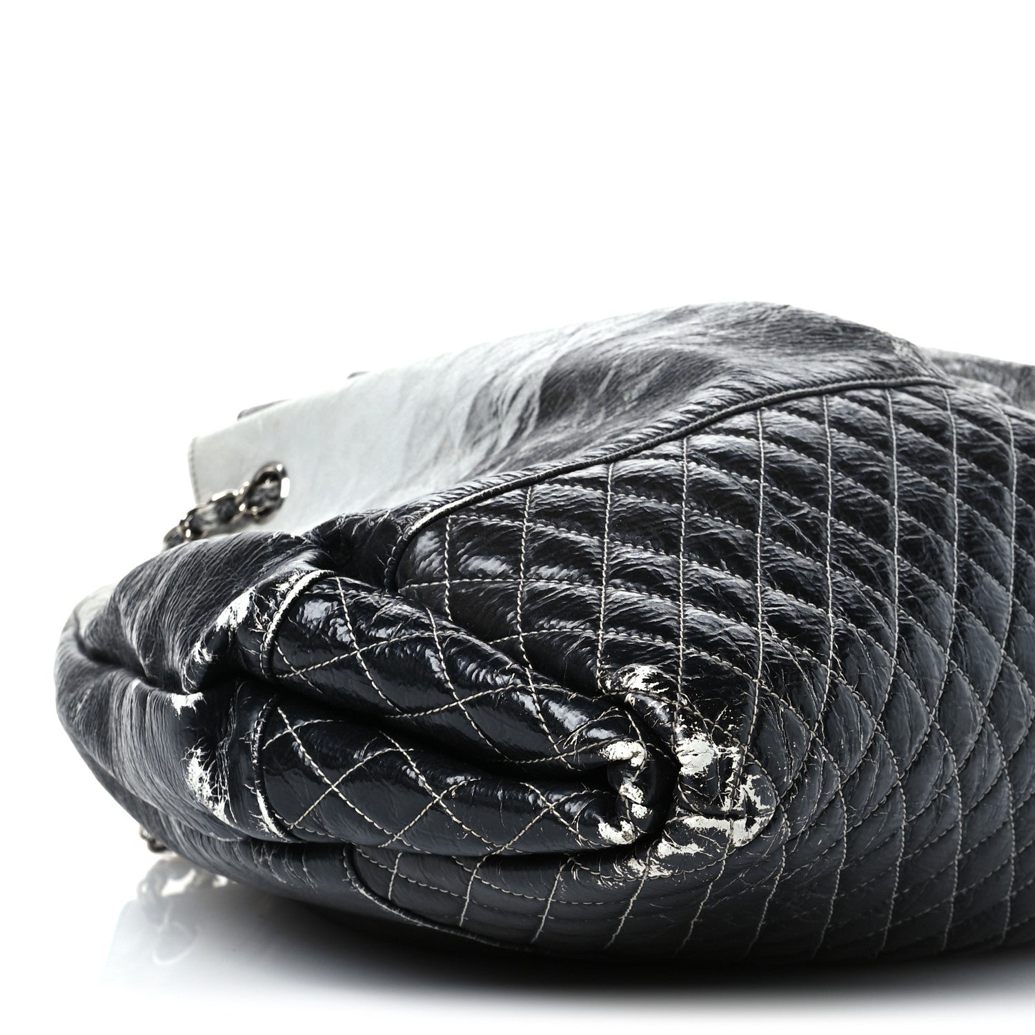 Vinyl Quilted Melrose Degrade Tote Black