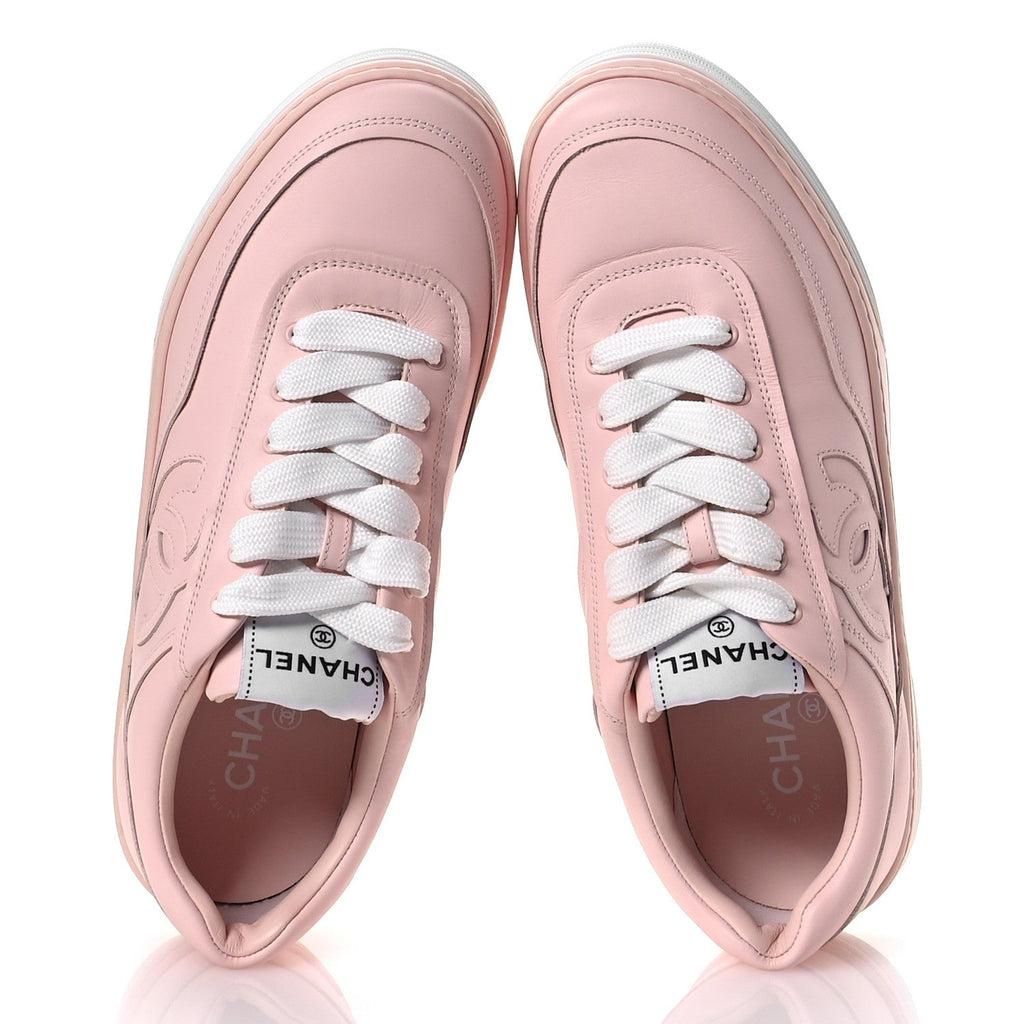 Calfskin Womens CC Sneakers 40 Light Pink