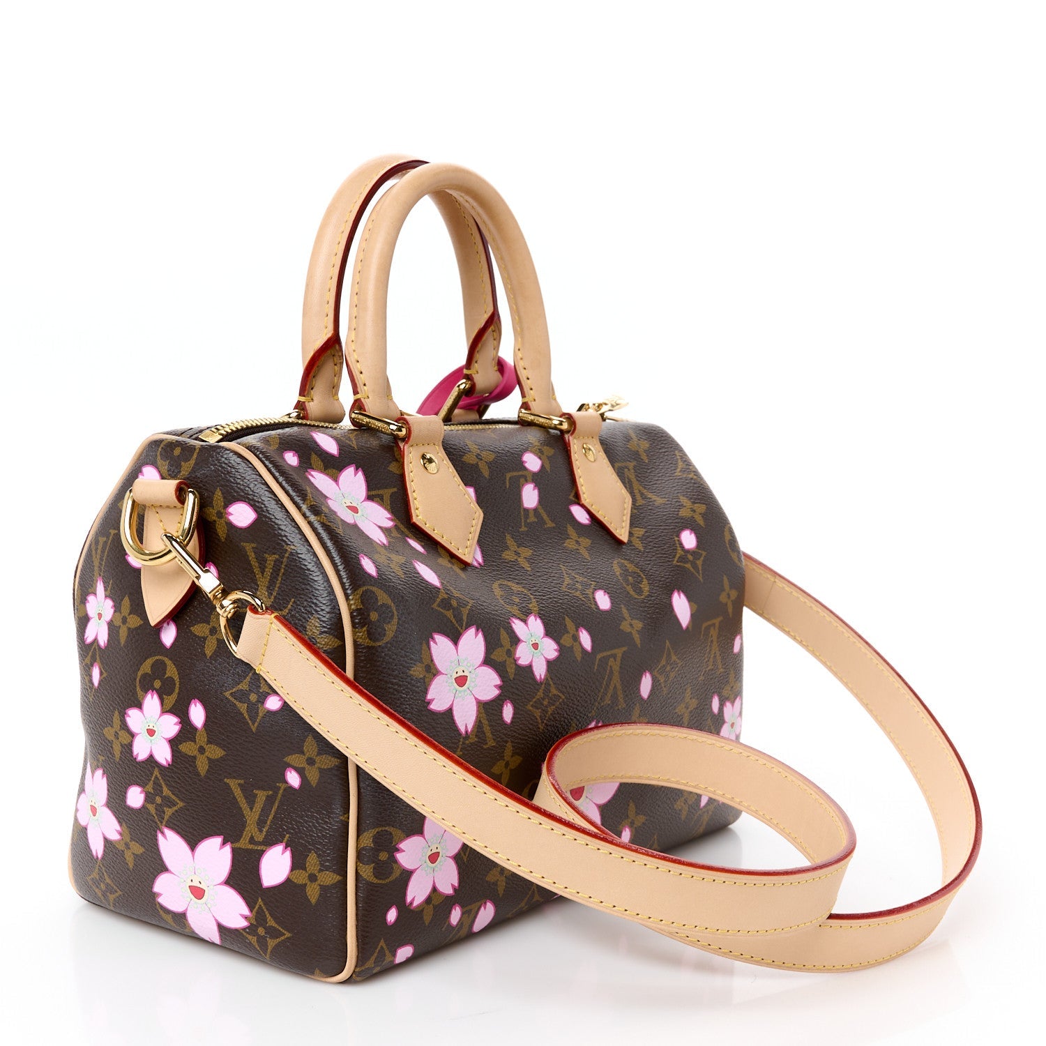 LV X TM Monogram Cherry Blossom Speedy Bandouliere 25 Sakura Brown