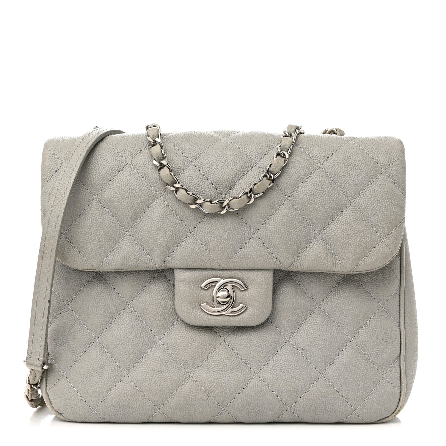 Caviar Quilted Medium Urban Companion Flap Grey