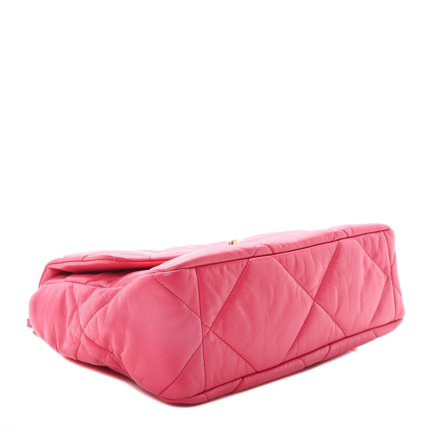 Lambskin Quilted Large Chanel 19 Flap Dark Pink