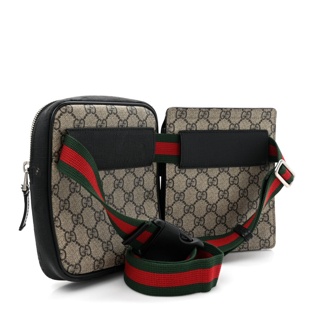 GG Supreme Monogram Web Belt Bag Black
