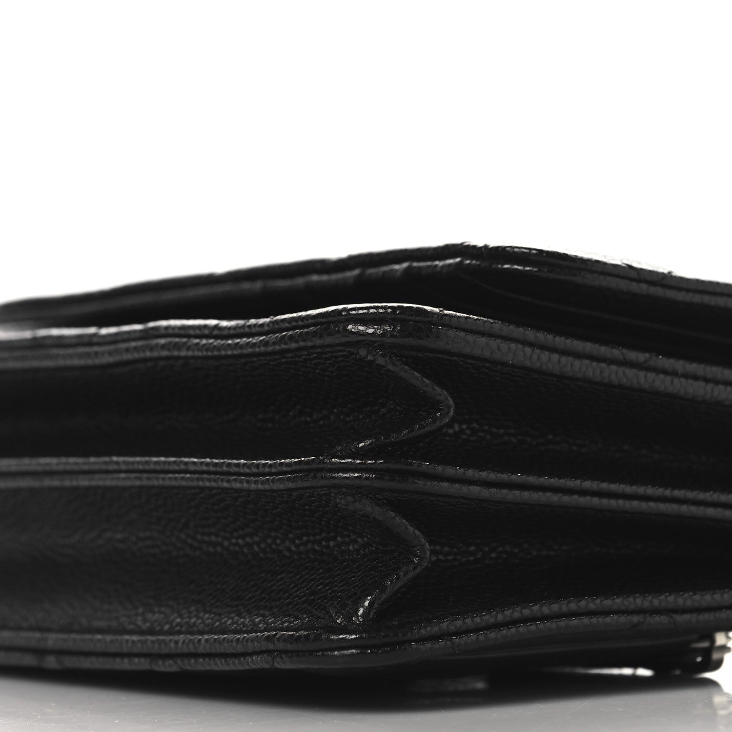 Caviar Quilted Mini Wallet On Chain WOC Black