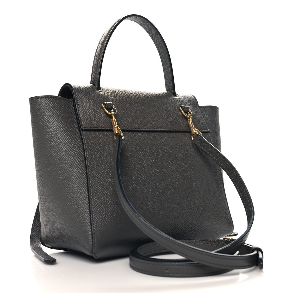 Grained Calfskin Nano Belt Bag Grey