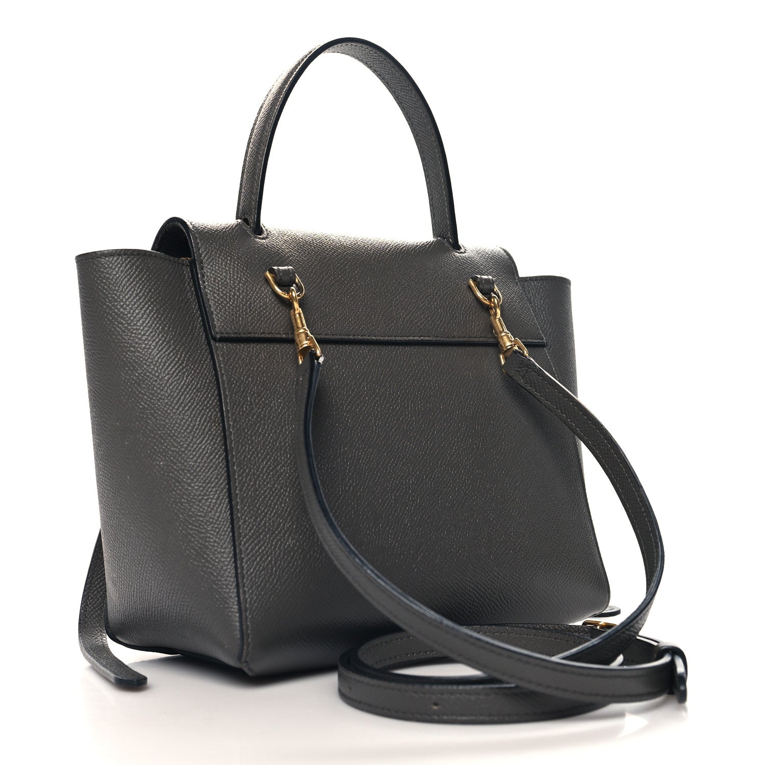 Grained Calfskin Nano Belt Bag Grey