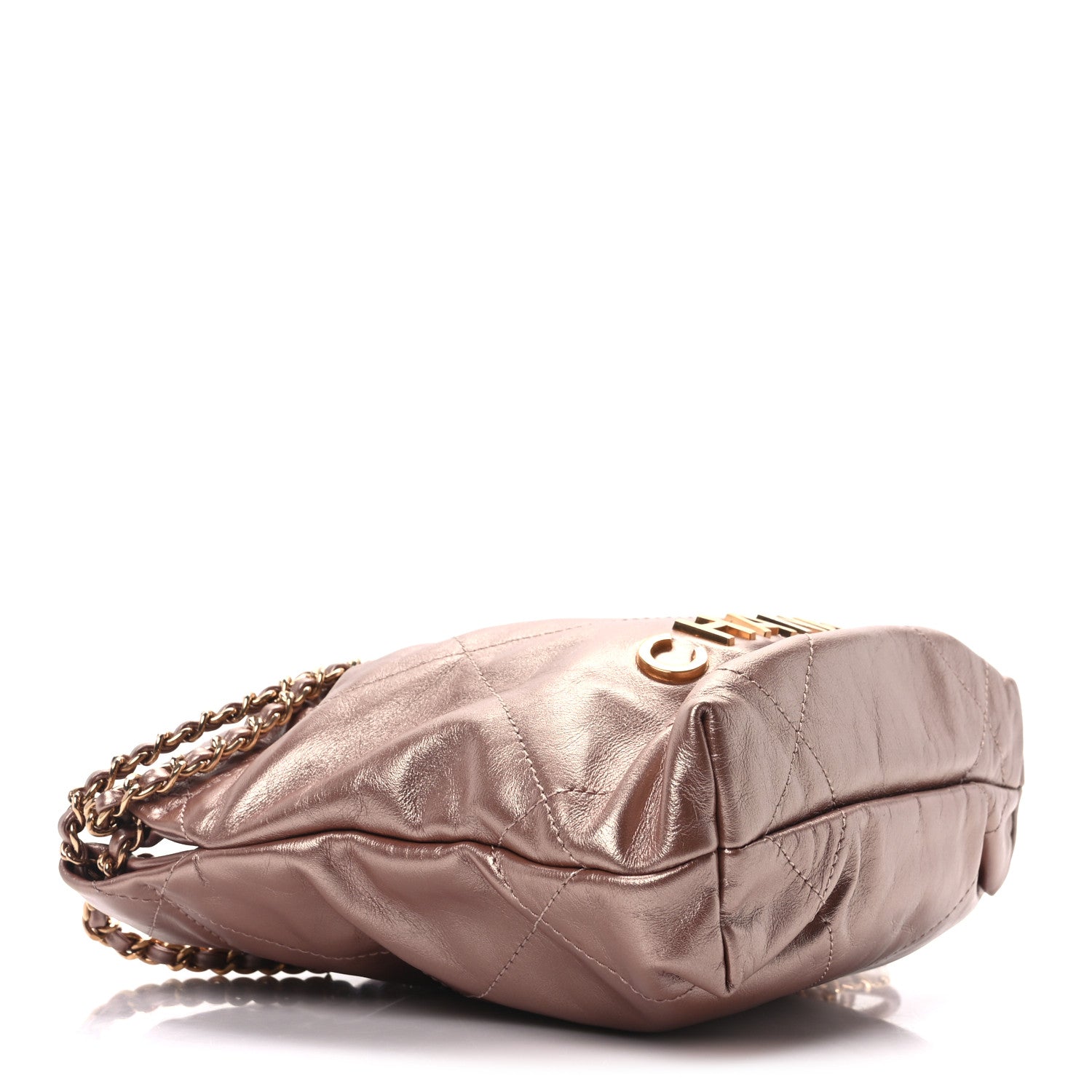 Metallic Calfskin Quilted Mini Chanel 22 Copper