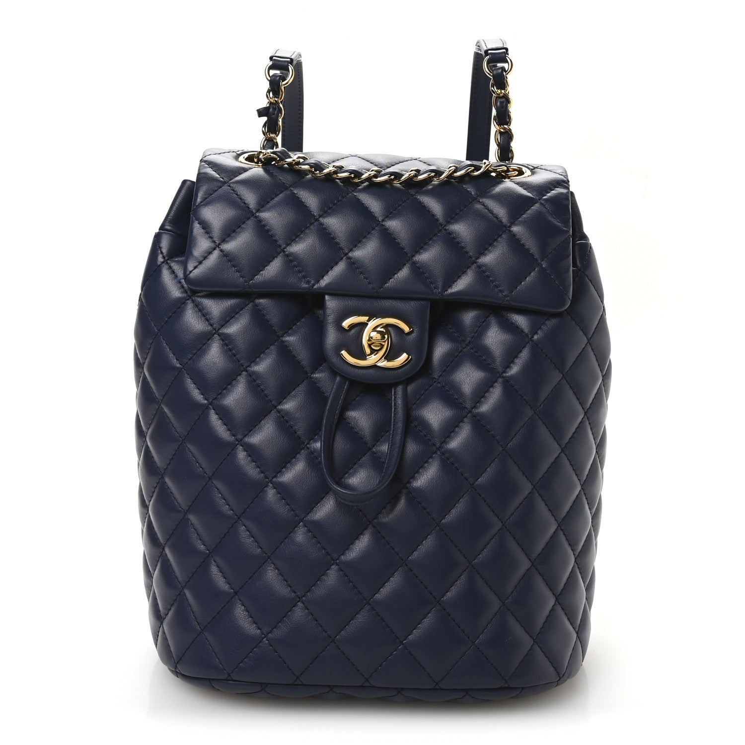 Calfskin Quilted Small Urban Spirit Backpack Navy