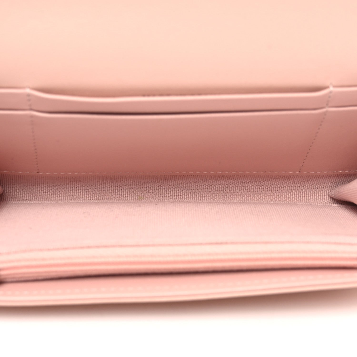 Calfskin Quilted Crystal CC Star Flap Wallet Light Pink