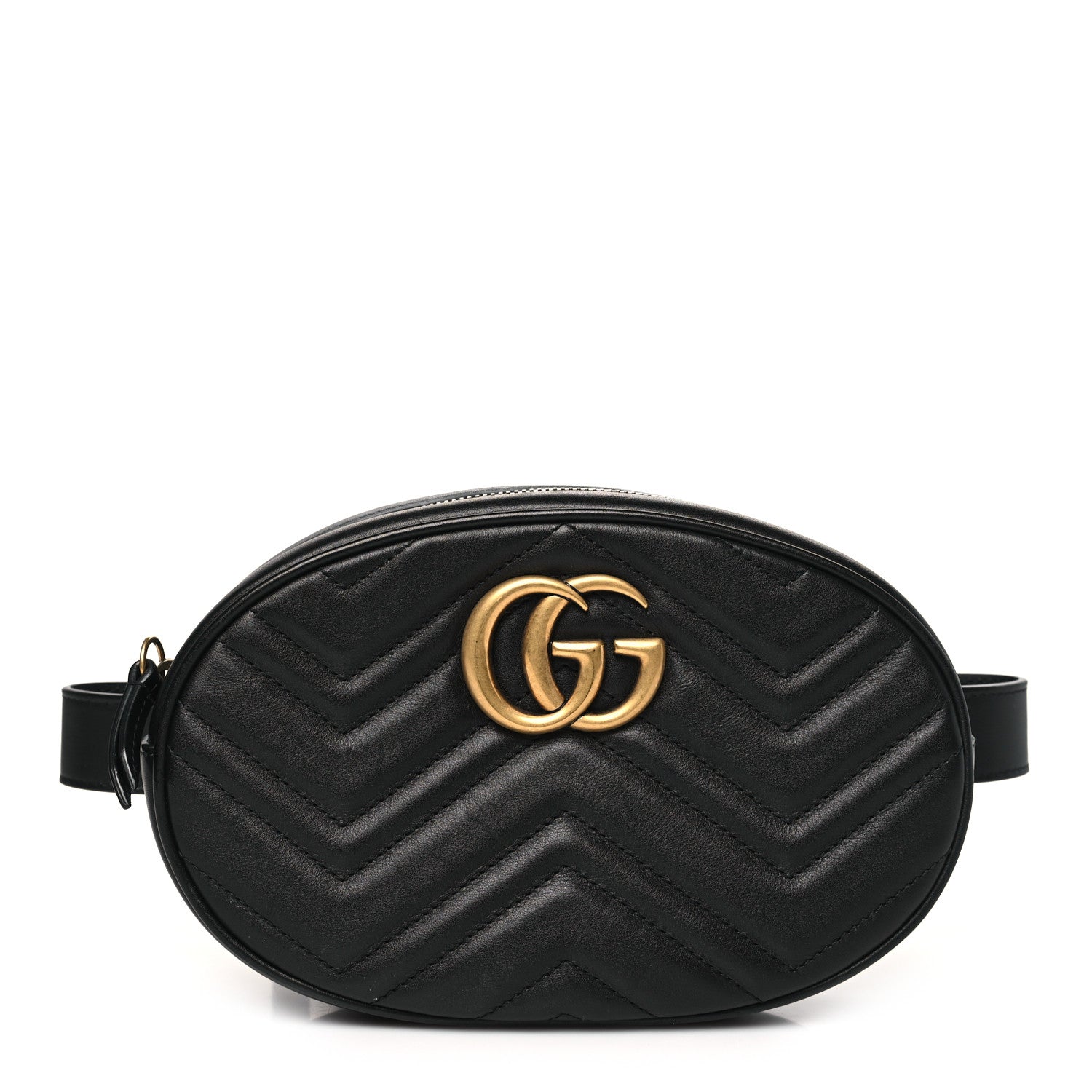 Calfskin Matelasse GG Marmont Belt Bag 85 34 Black