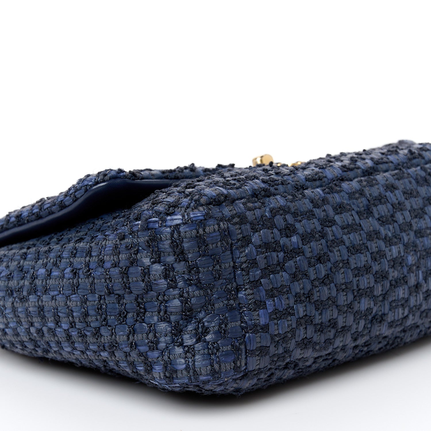 Raffia Tweed Quilted Medium Chanel 19 Flap  Navy