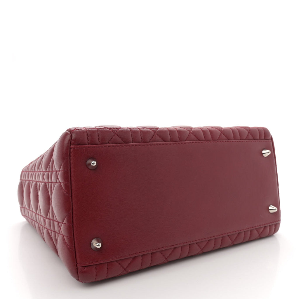 Lambskin Cannage Medium Lady Dior Dark Red
