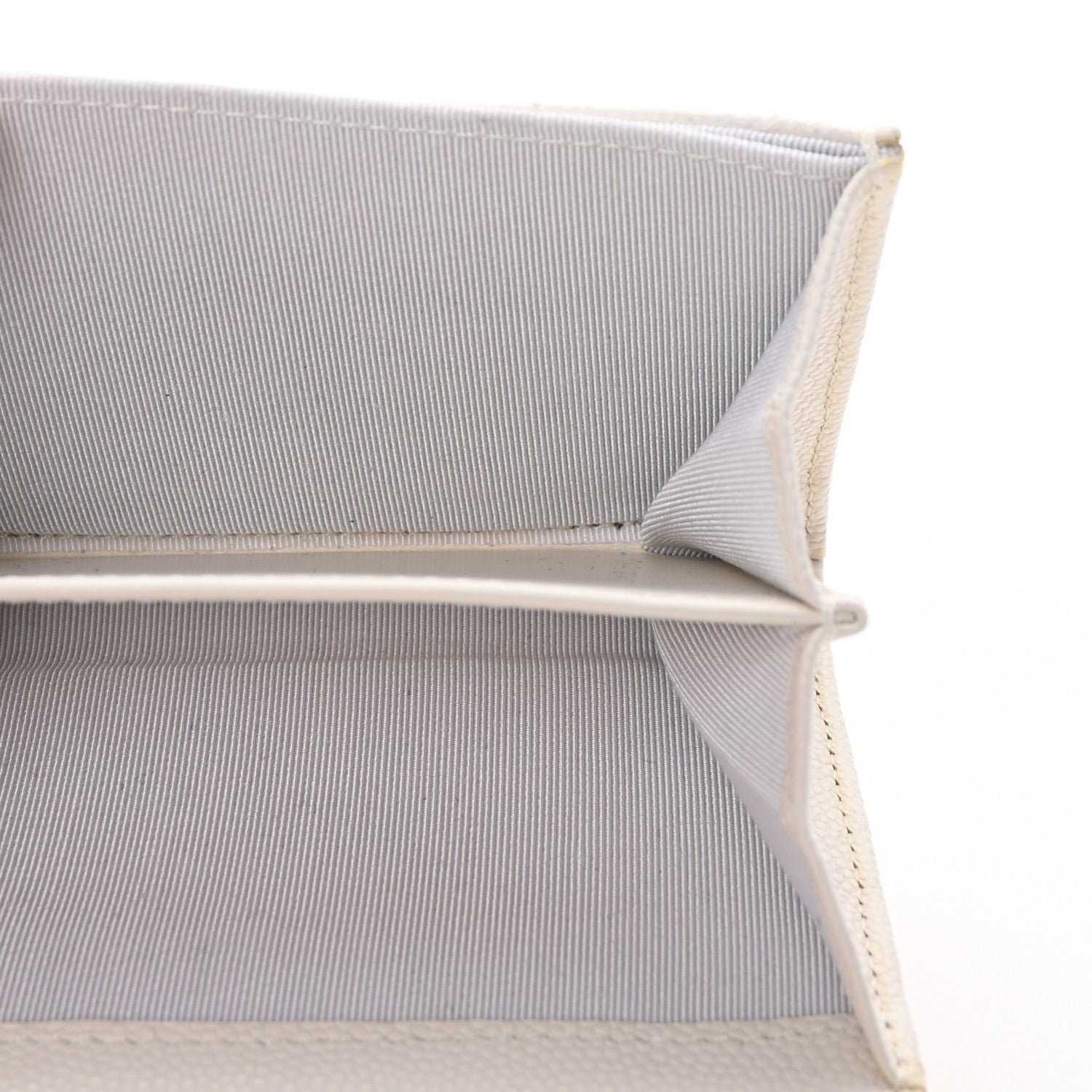 Caviar Quilted Flap  Holder On Chain White