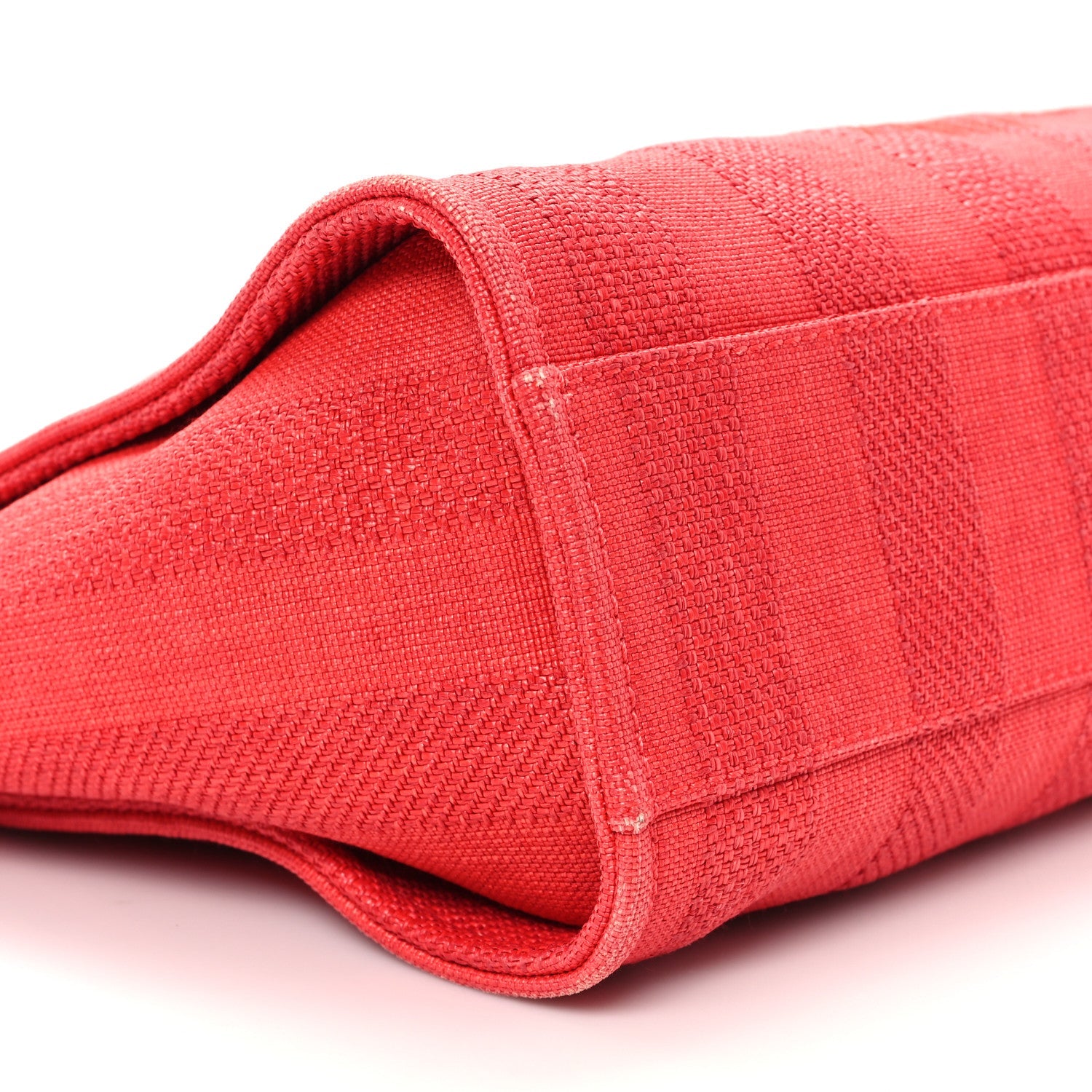 Mixed Fibers Striped Small Deauville Tote Red